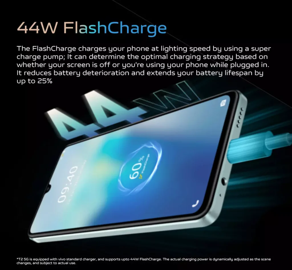 Vivo T2 5G Charging